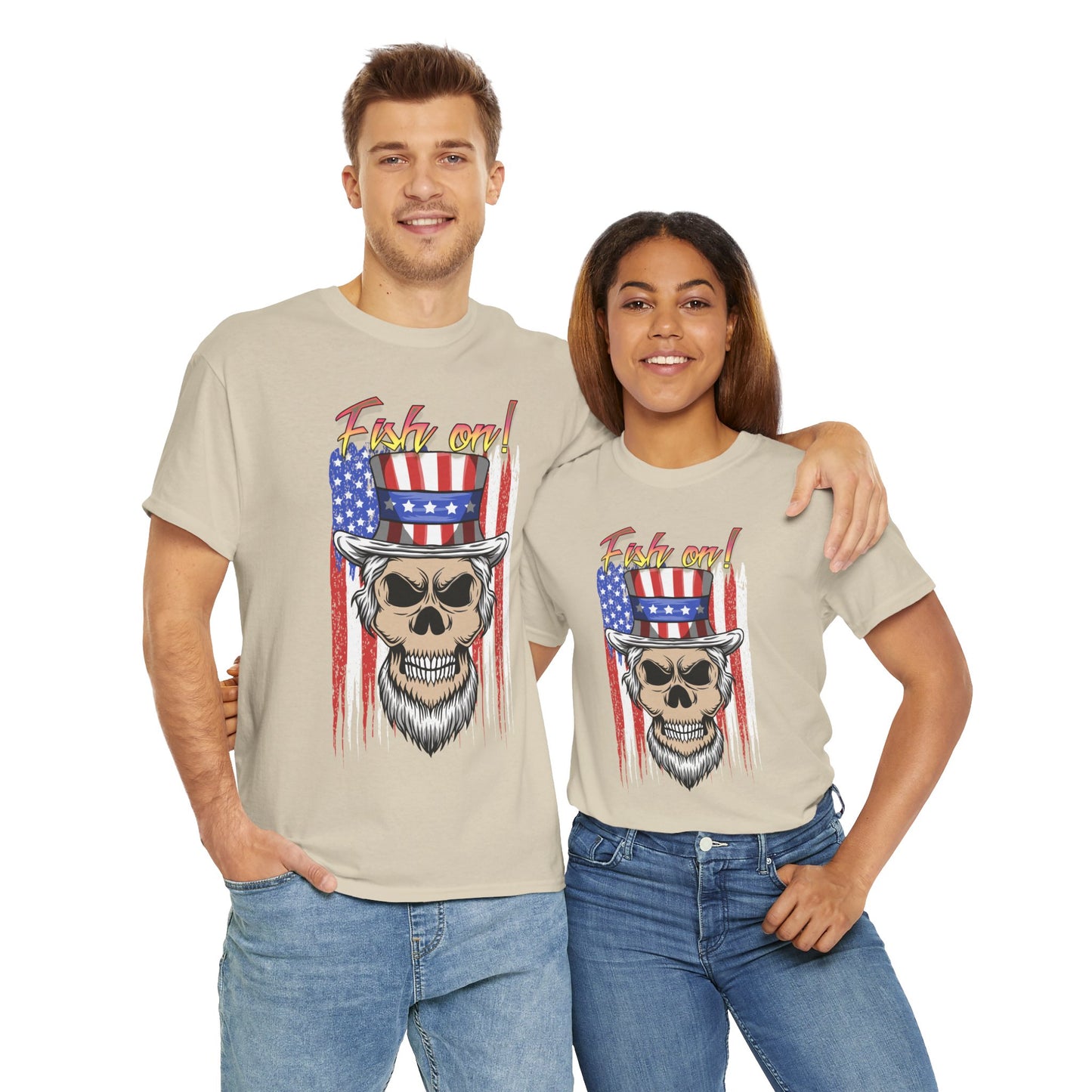 All American Fish on. Heavy Cotton T-Shirt