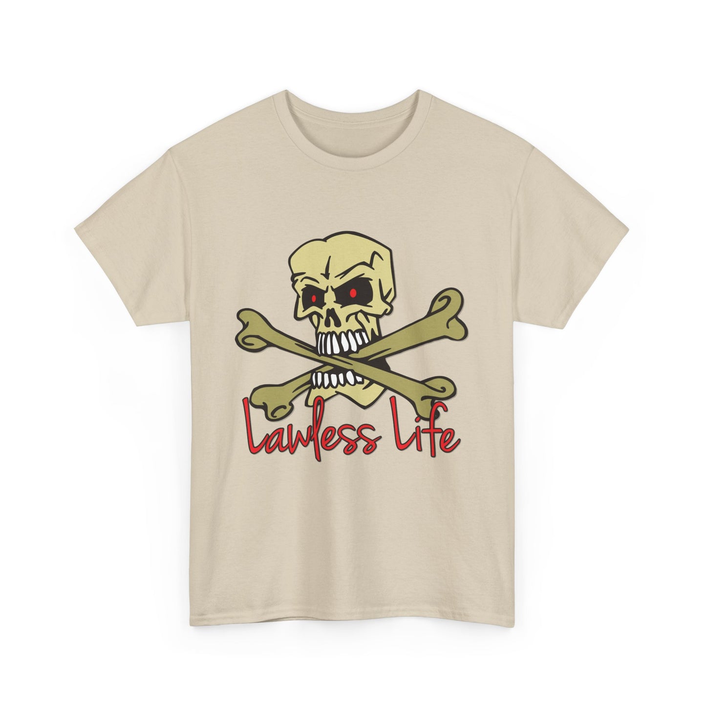 Lawless Life Skull & Bones. Heavy Cotton T-Shirt