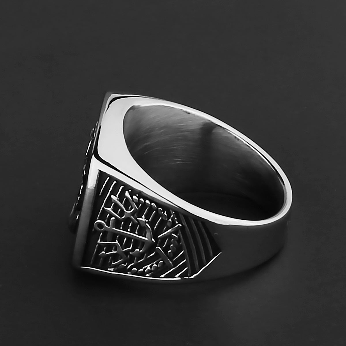 Nordic Viking Boat Anchor Titanium Steel Ring