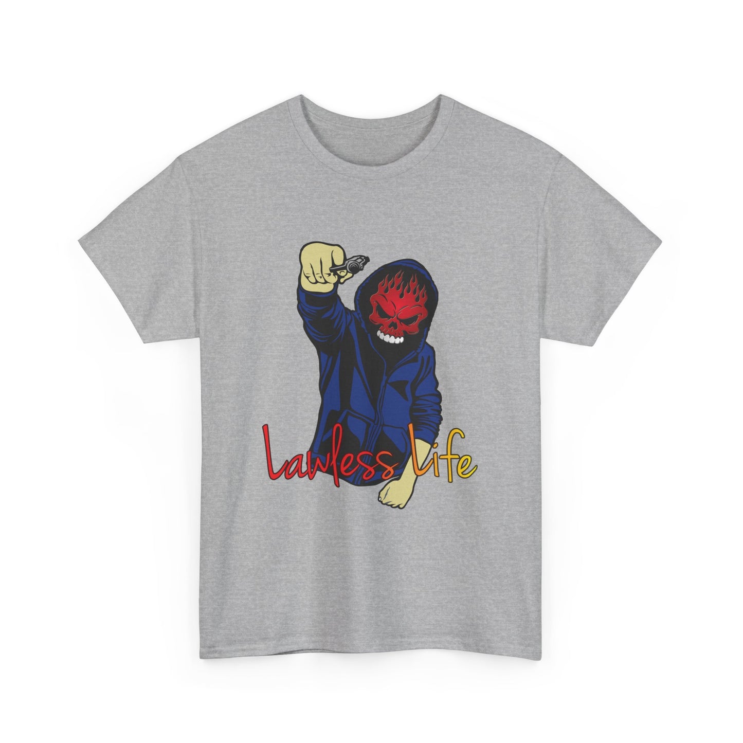 Lawless Life Skull Thug. Heavy Cotton T-Shirt