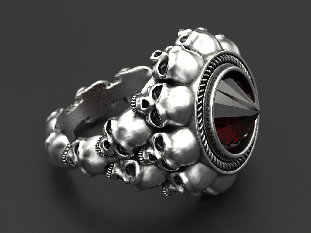 Skull Gem Ring