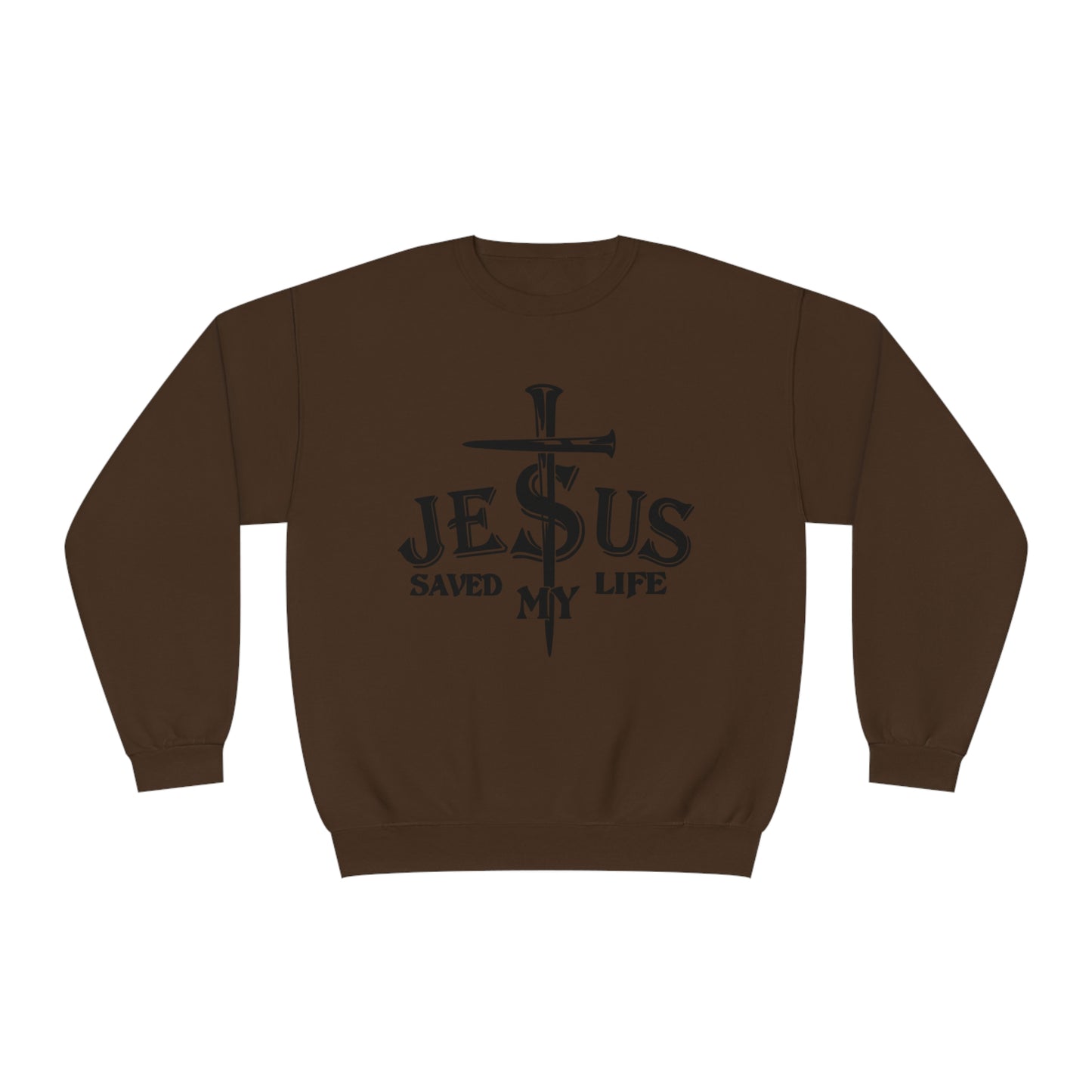 Jesus Saved My Life, Unisex NuBlend® Crewneck Sweatshirt