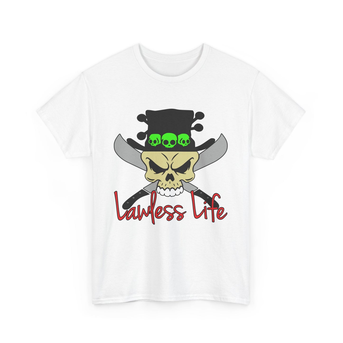 Lawless Life VooDoo Skull. Heavy Cotton T-Shirt