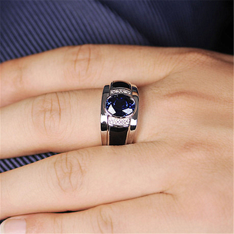 Platinum Plated Luxury Sapphire Ring