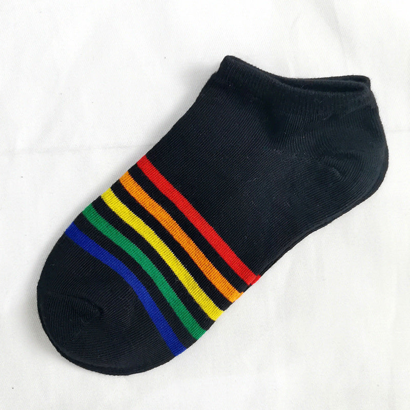 Rainbow Short Tube Low Top Socks