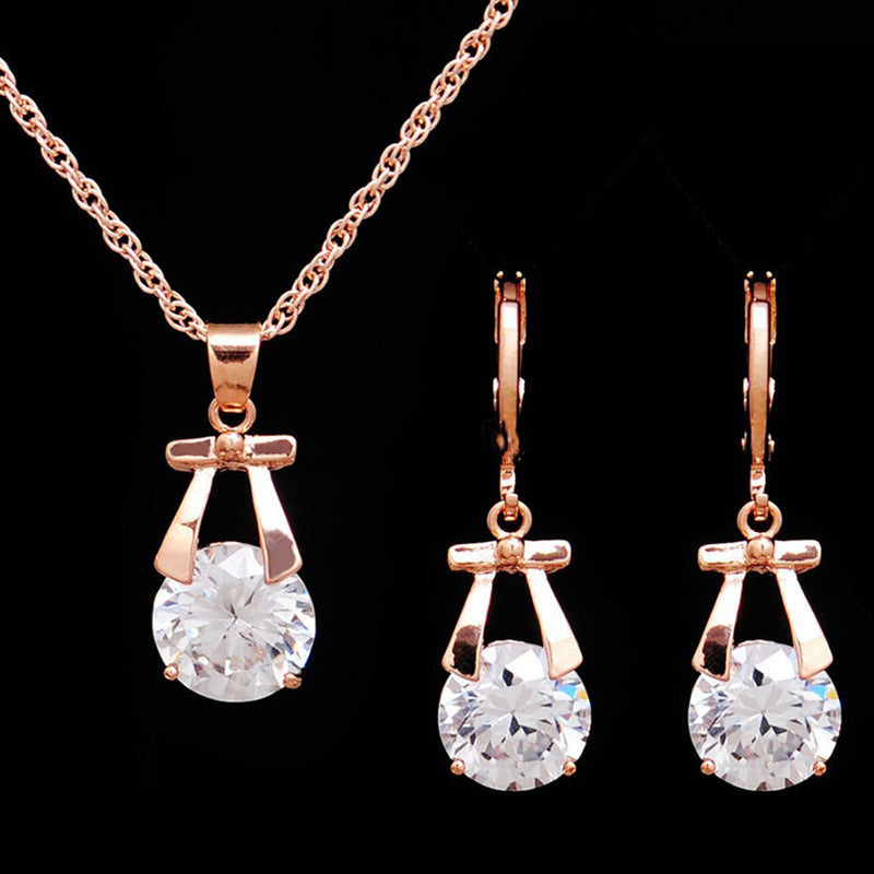 Crystal earrings, jewelry set.