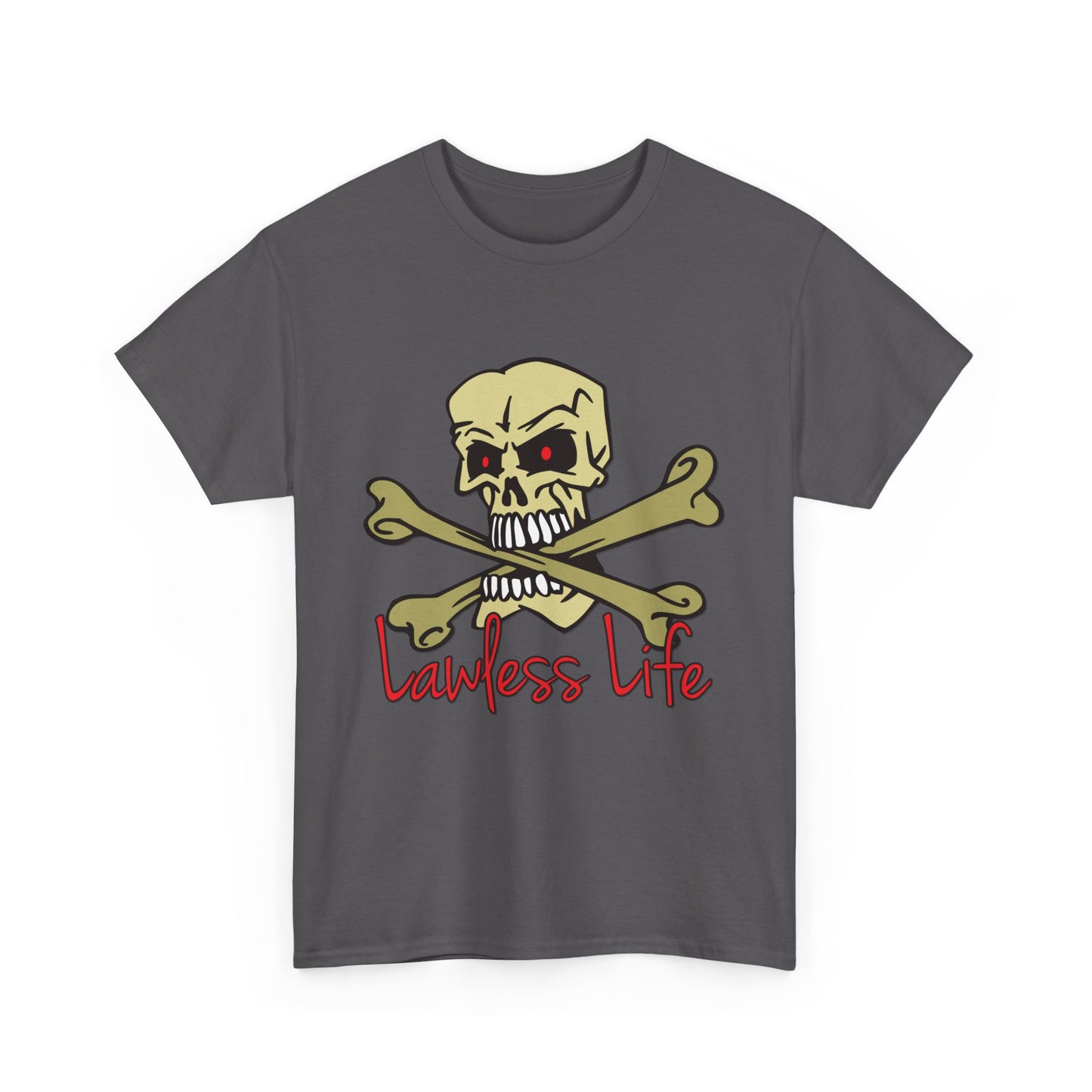 Lawless Life Skull & Bones. Heavy Cotton T-Shirt