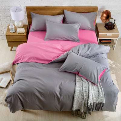 Brushed plain bedding set