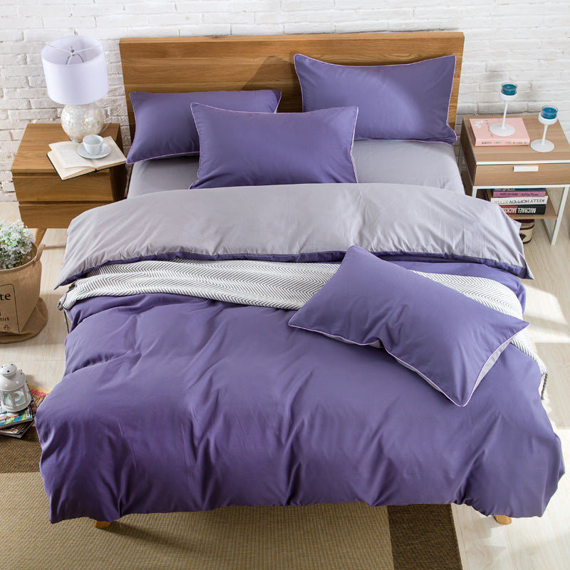 Brushed plain bedding set