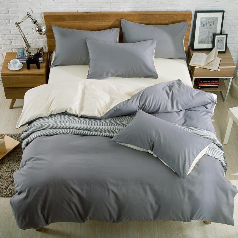 Brushed plain bedding set