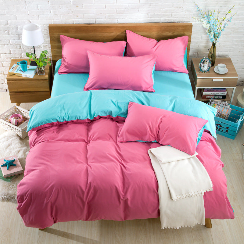 Brushed plain bedding set