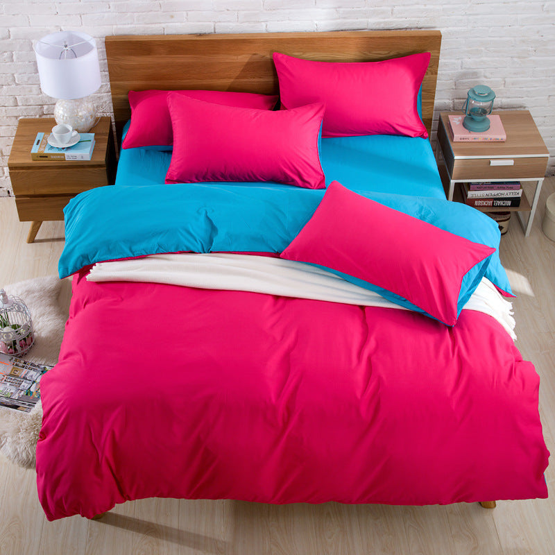 Brushed plain bedding set