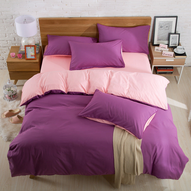 Brushed plain bedding set