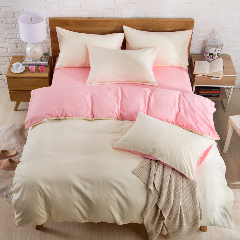 Brushed plain bedding set