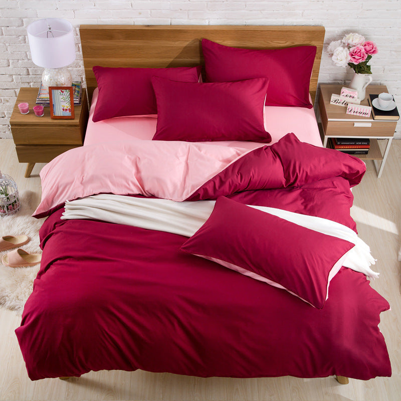 Brushed plain bedding set