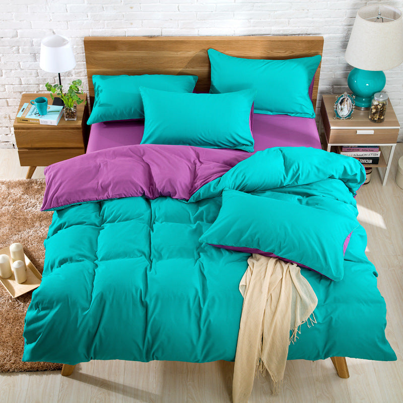 Brushed plain bedding set