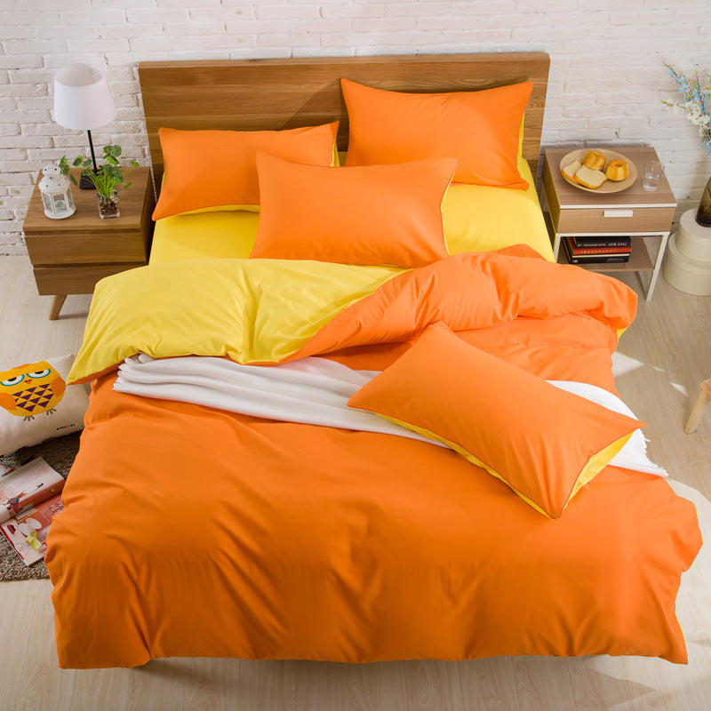 Brushed plain bedding set