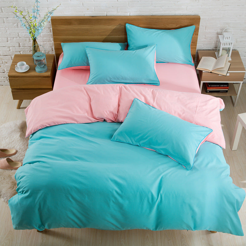 Brushed plain bedding set