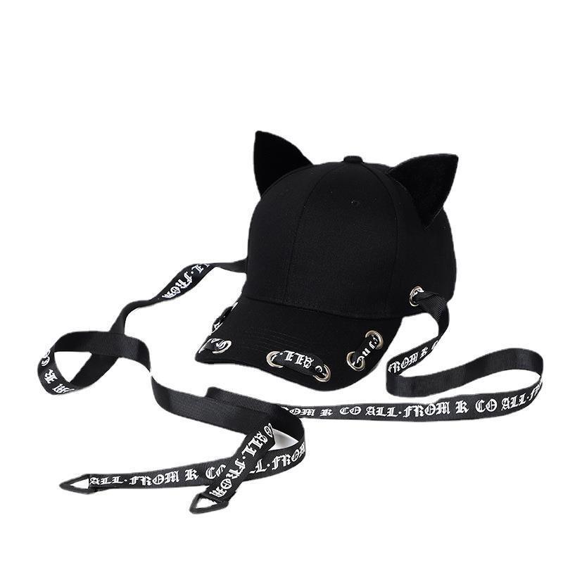 Long Strap Velvet Cat Ears Baseball Hat