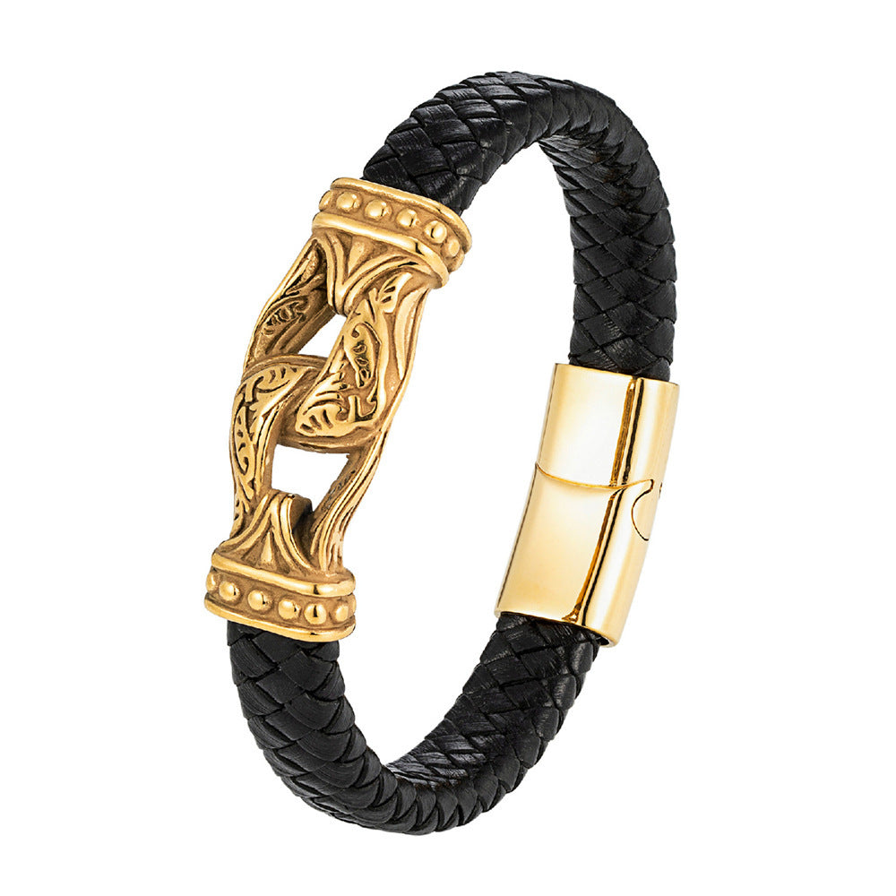 Tibetan Stirrup Authentic Leather Weave Bracelet