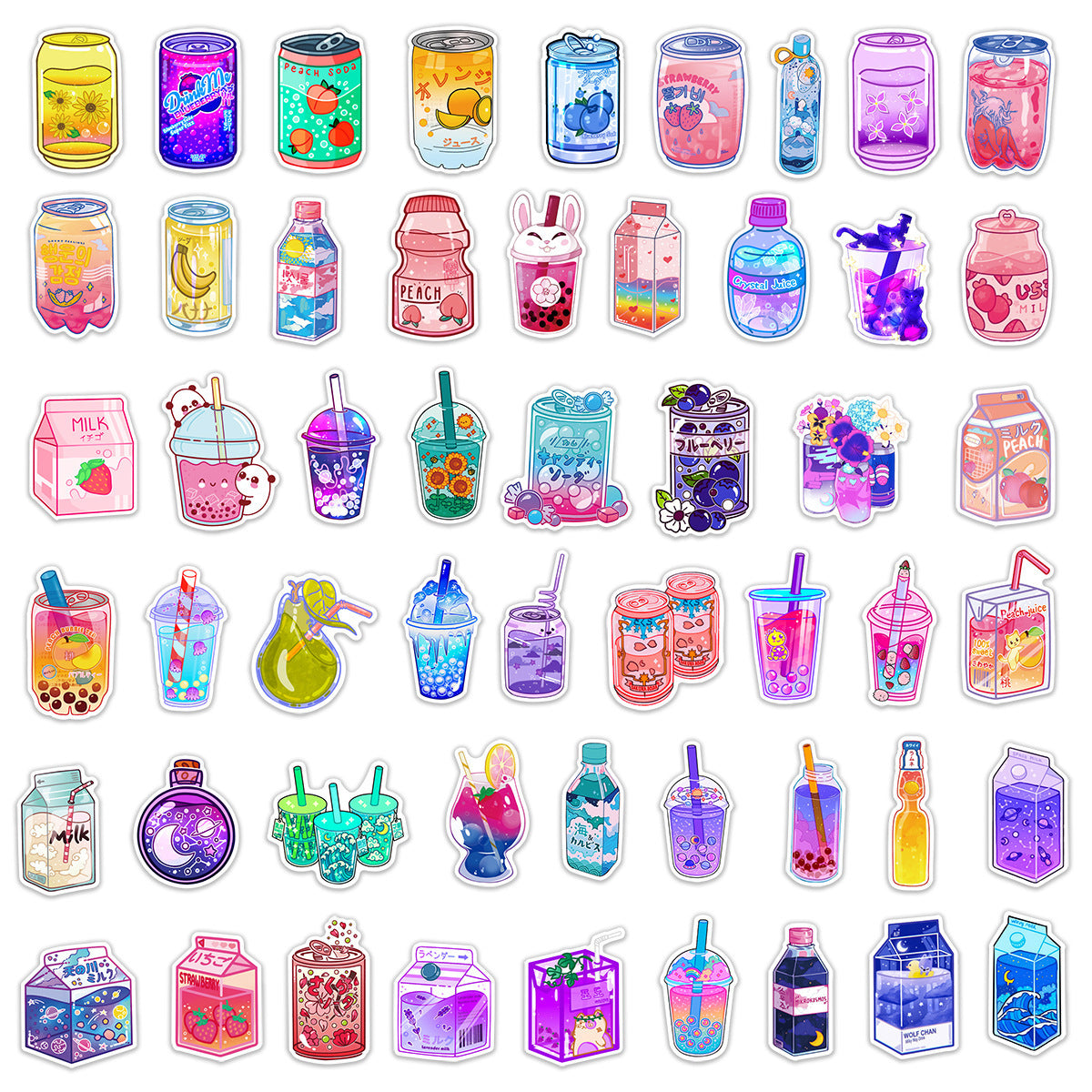 Cute Cartoon Instagram Style Drink Graffiti Stickers