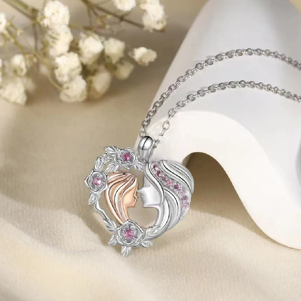 Mother And Daughter Heart Necklace