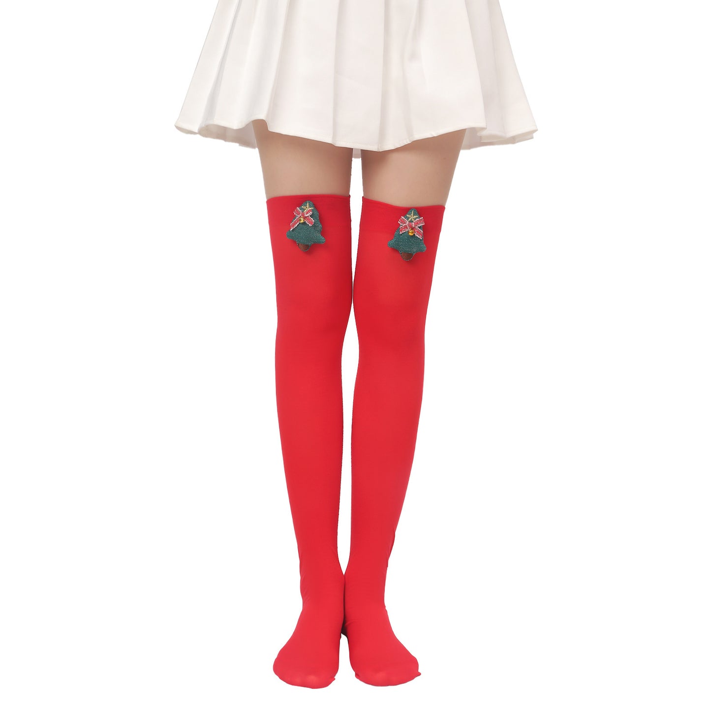 Christmas Plush Doll Knee Socks Bow Stockings