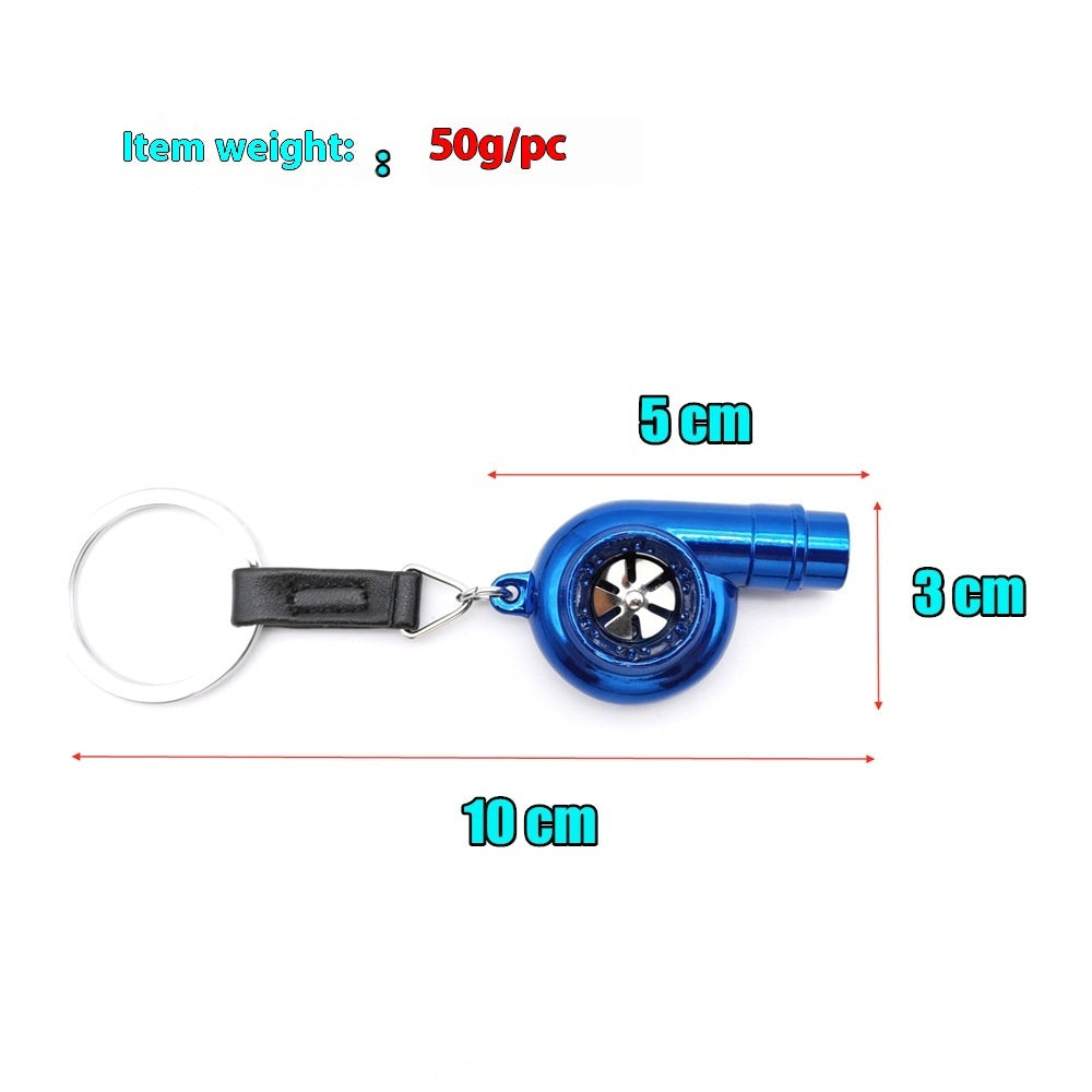 Car Turbo Whistle Alloy Metal Keychains