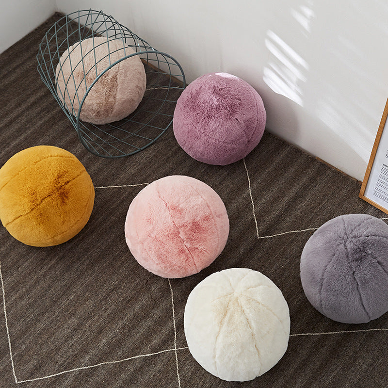 Round Plush Sofa Cushion