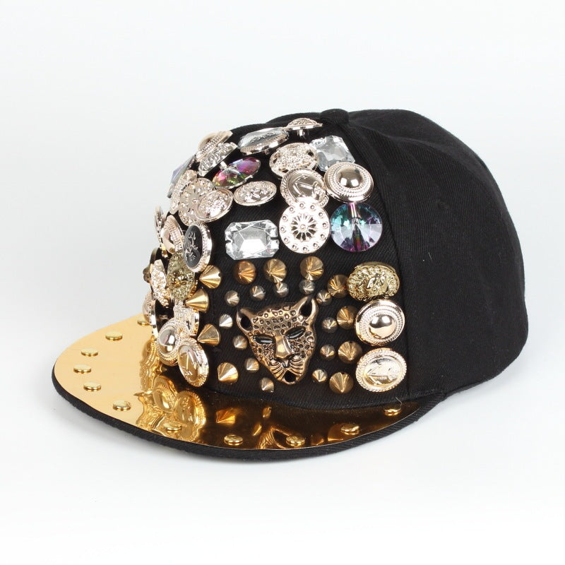 Skull or Leopard Head Rivet Baseball Cap