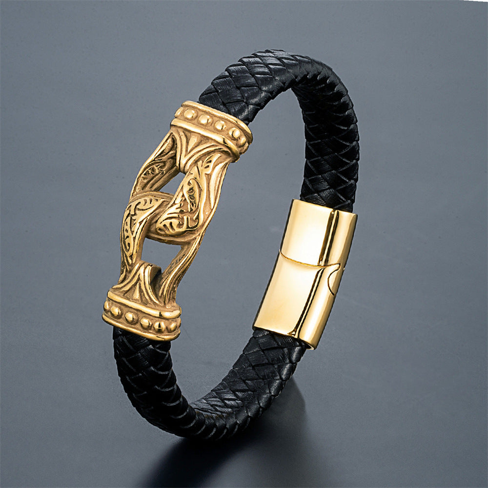 Tibetan Stirrup Authentic Leather Weave Bracelet