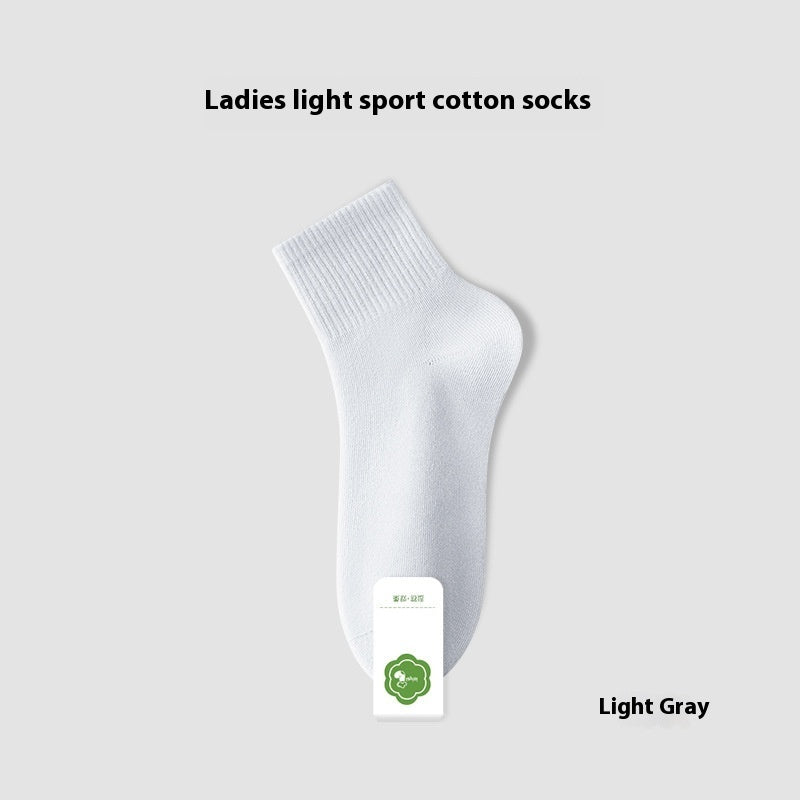 Summer Thin Pure Cotton Deodorant Sweat Absorbing Sports Tube Socks