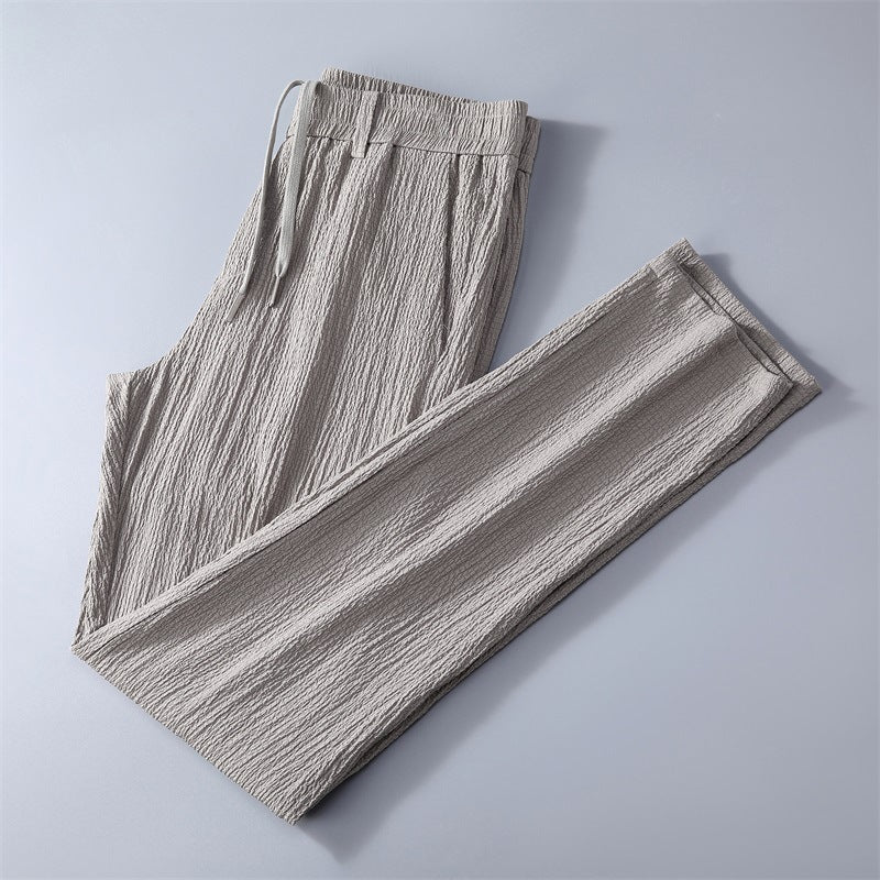 Stretch Waffle Ice Silk Casual Pants