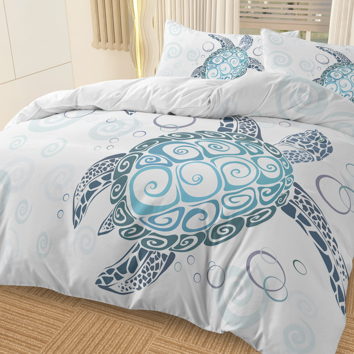 Sea Turtle Three Piece Bedding Set