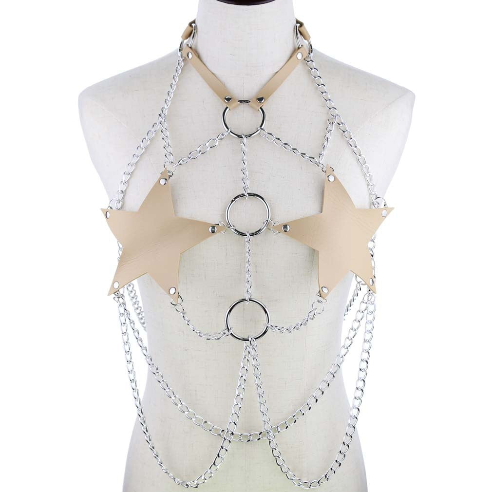 Leather Star Body Chain