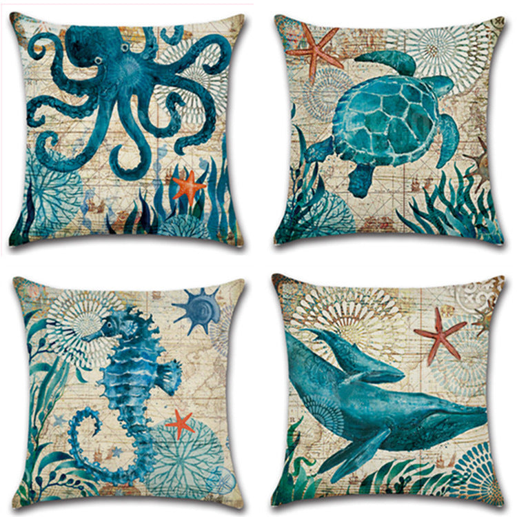 Sea Life Linen Pillowcase