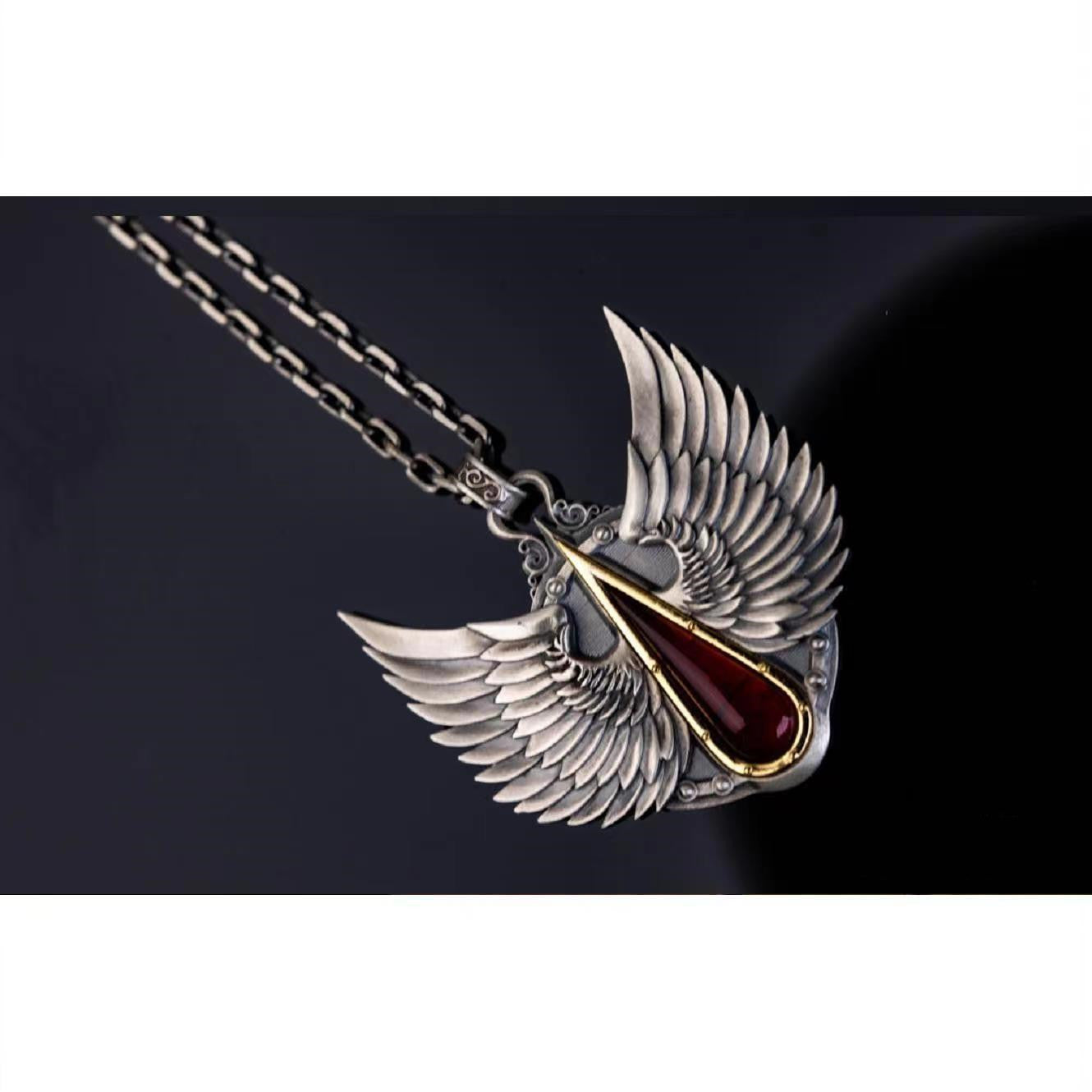 Holy Blood Wing Pendant Necklace