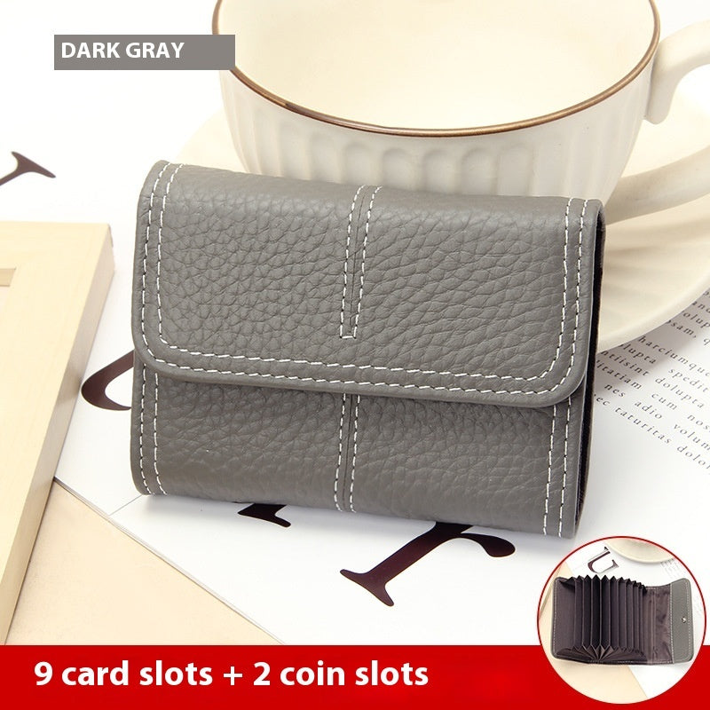 Large Capacity Cowhide Card Holder Wallet