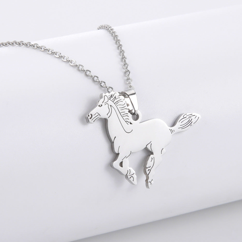 Running Horse Stainless Steel Necklace