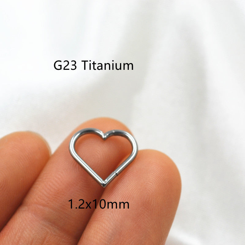 Titanium Alloy Heart Nose Ring