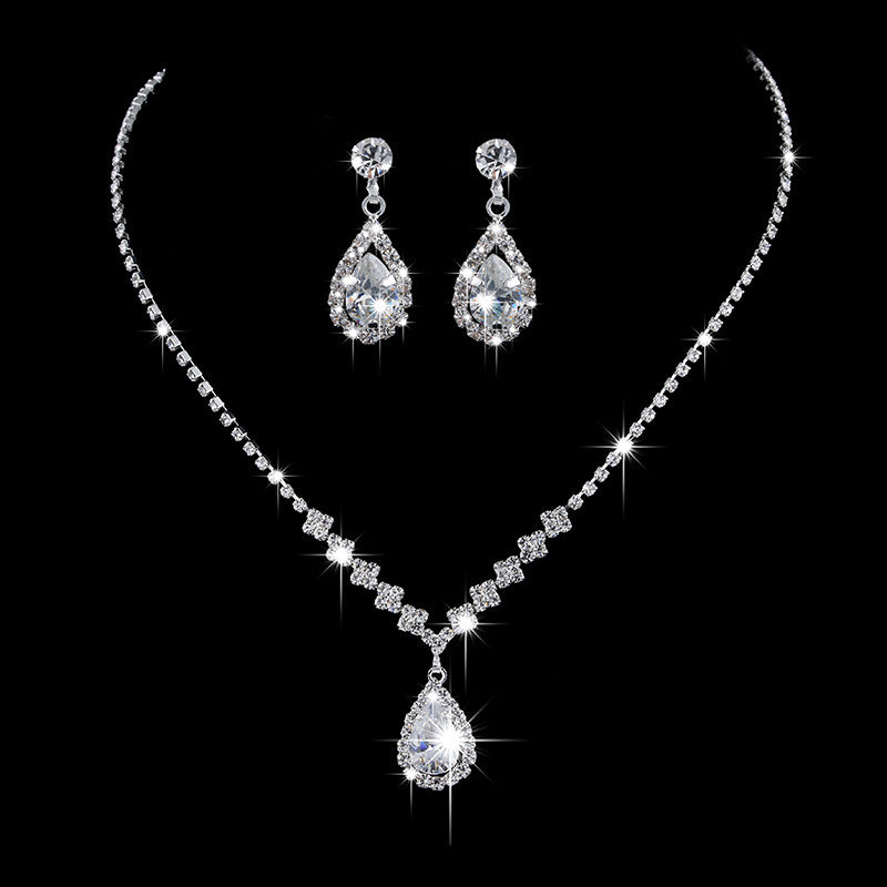 Brilliant Full Zircon Diamond Drop Necklace