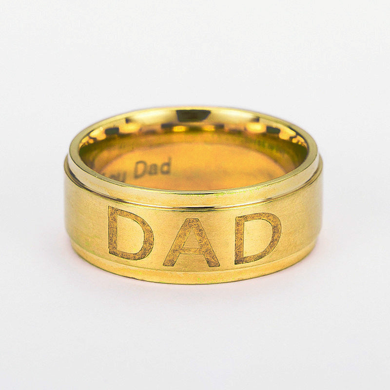 Titanium Steel Dad Ring