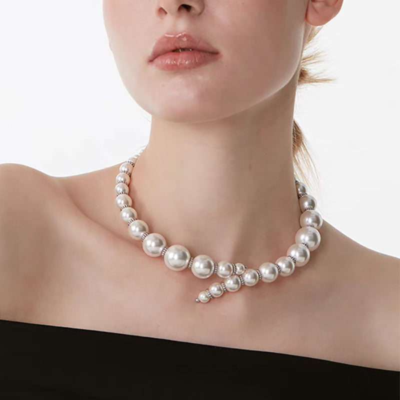 Open Size Pearl Collar Necklace