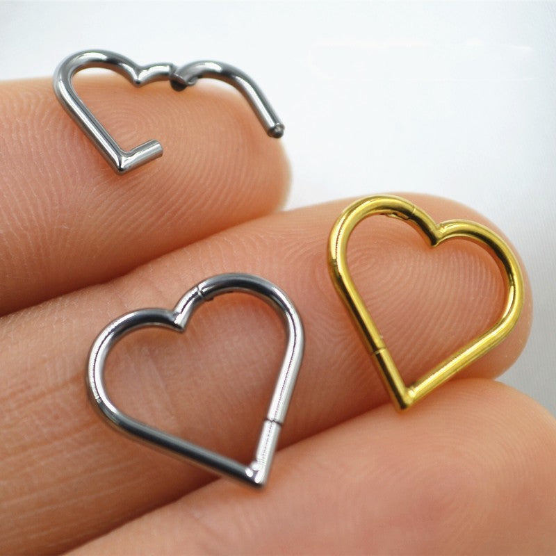 Titanium Alloy Heart Nose Ring