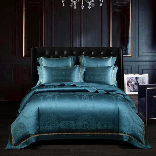 European Jacquard Four Piece Satin Bedding Set