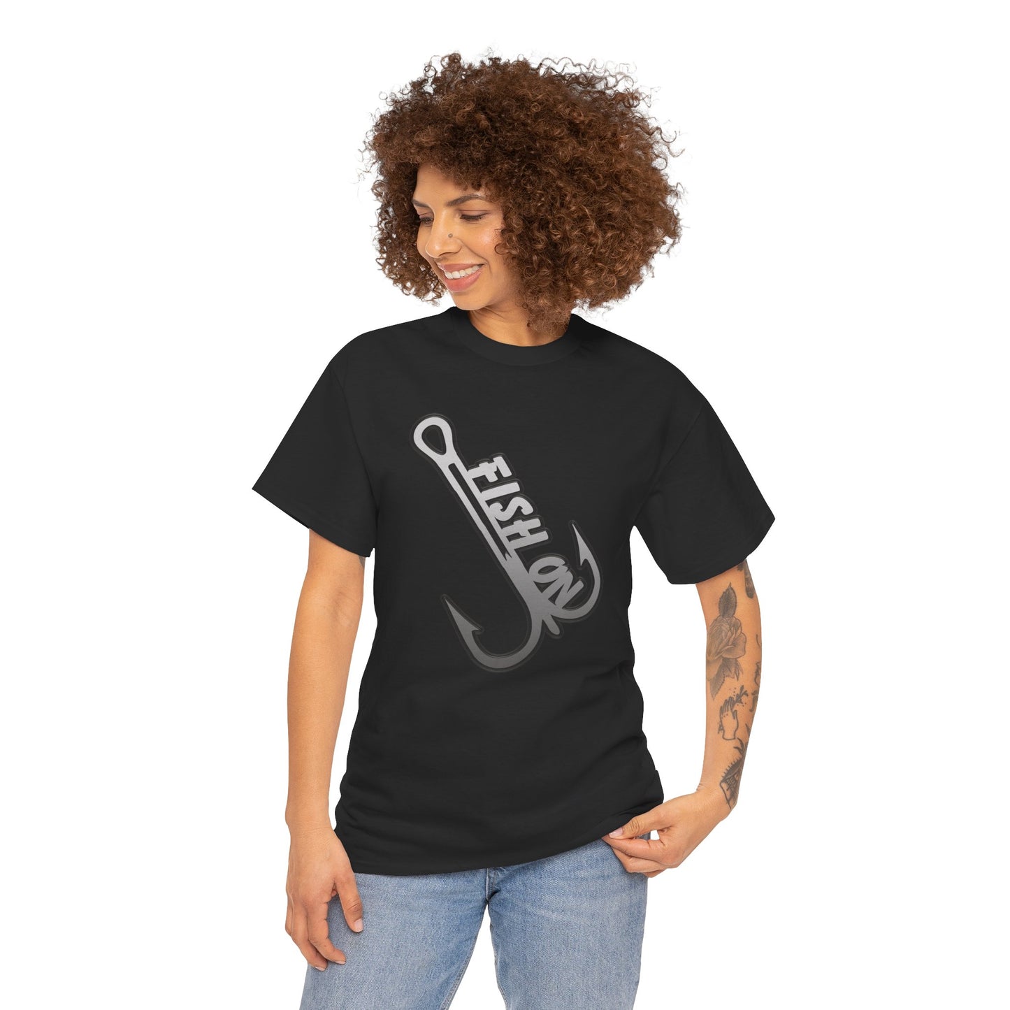 Fish on treble hook, Heavy Cotton T-Shirt