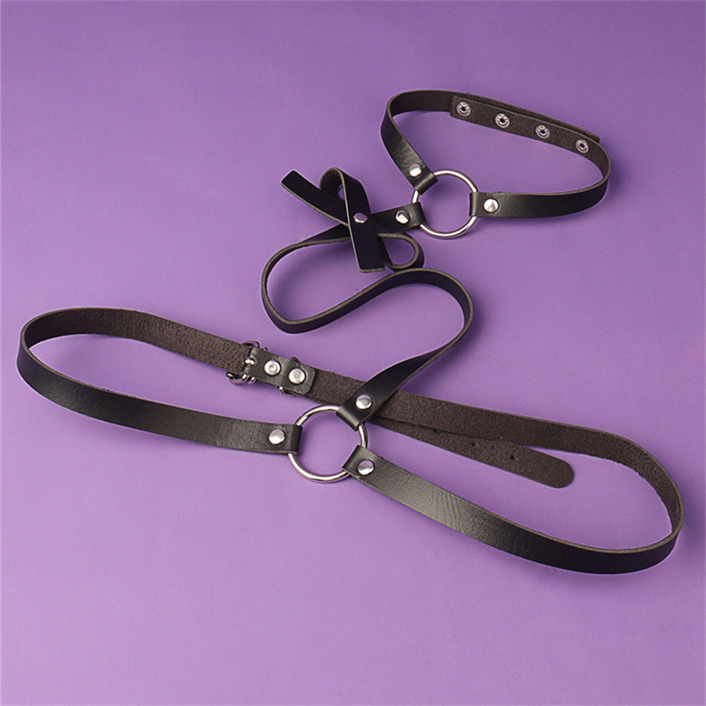 Sexy Ladies Bow Belt Choker One Strap Punk  Harness