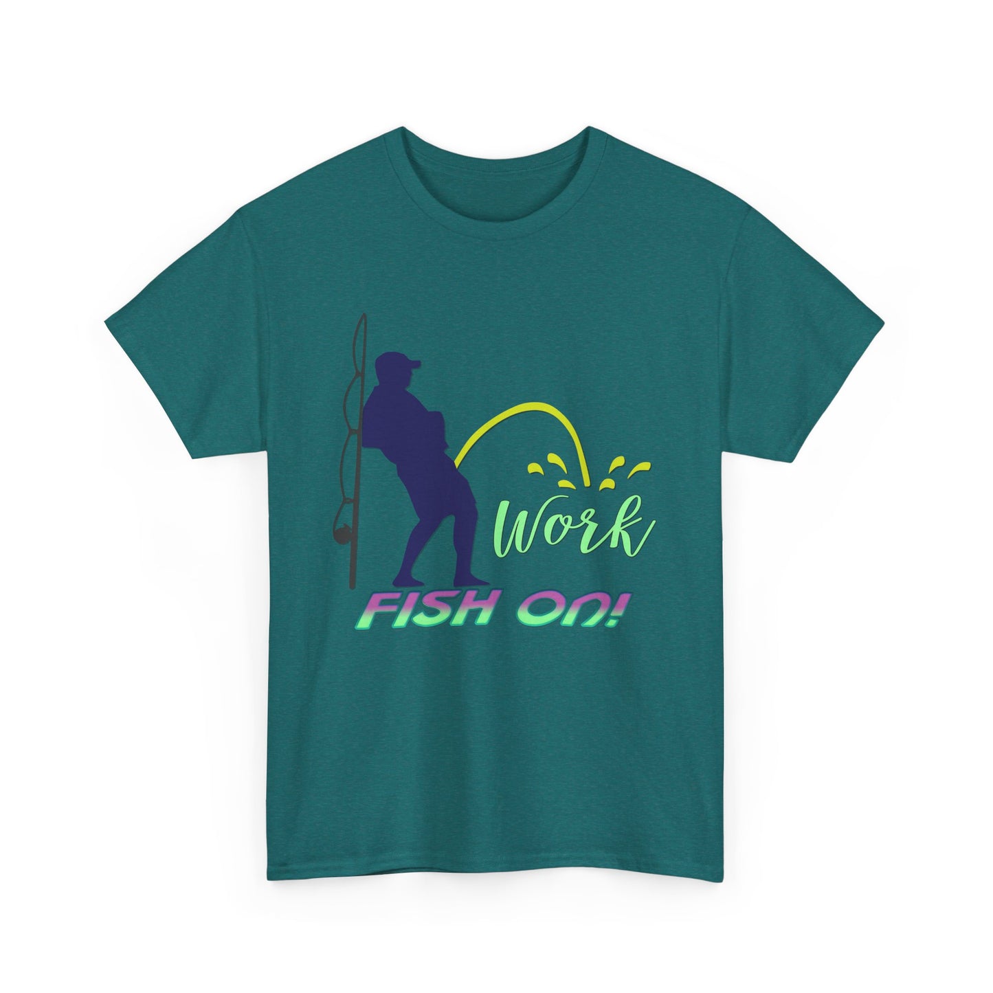 Pee on Work, Fish on, Heavy Cotton T-Shirt