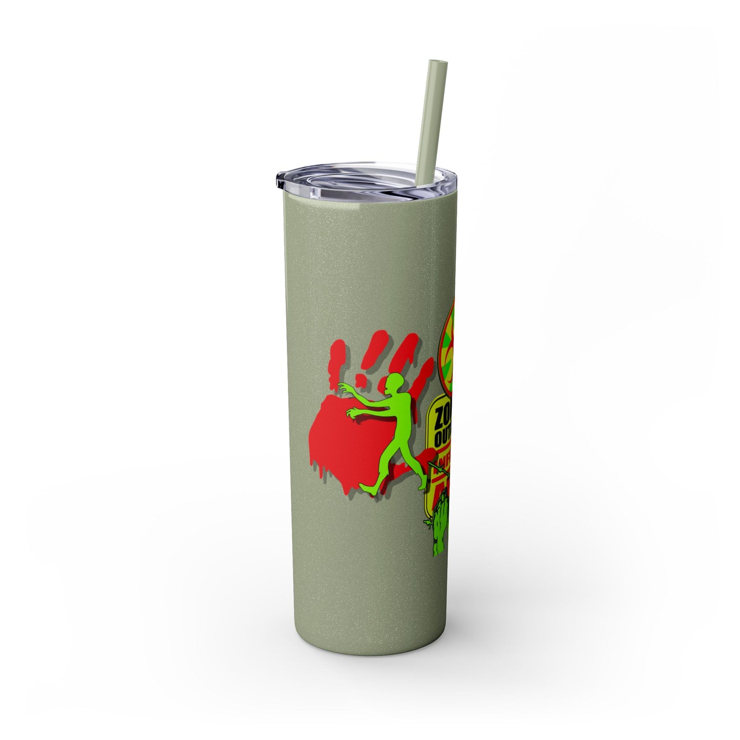 Zombie Zone. 20oz Skinny Tumbler with Straw