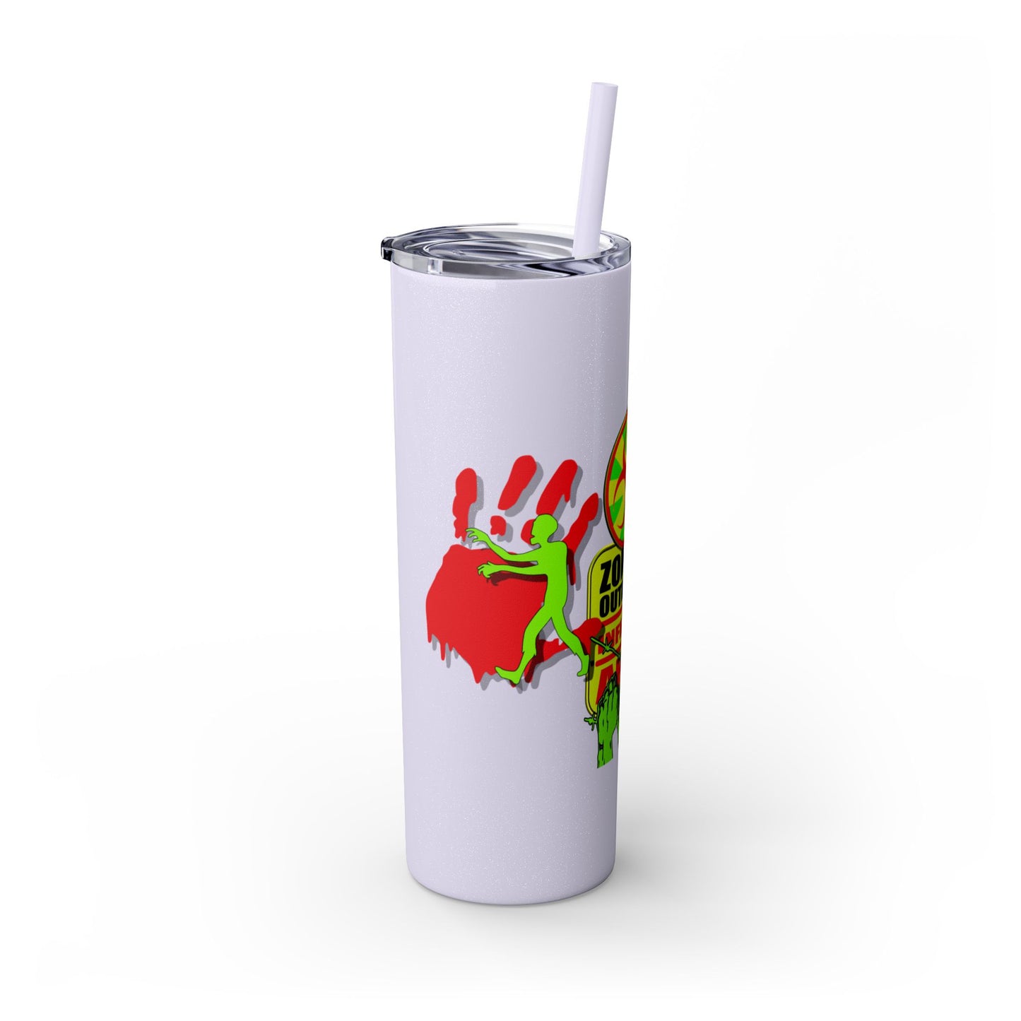 Zombie Zone. 20oz Skinny Tumbler with Straw